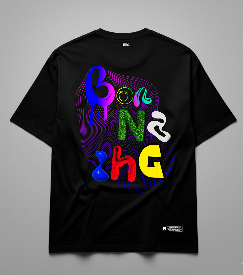 Camiseta Oversized Black Glitch
