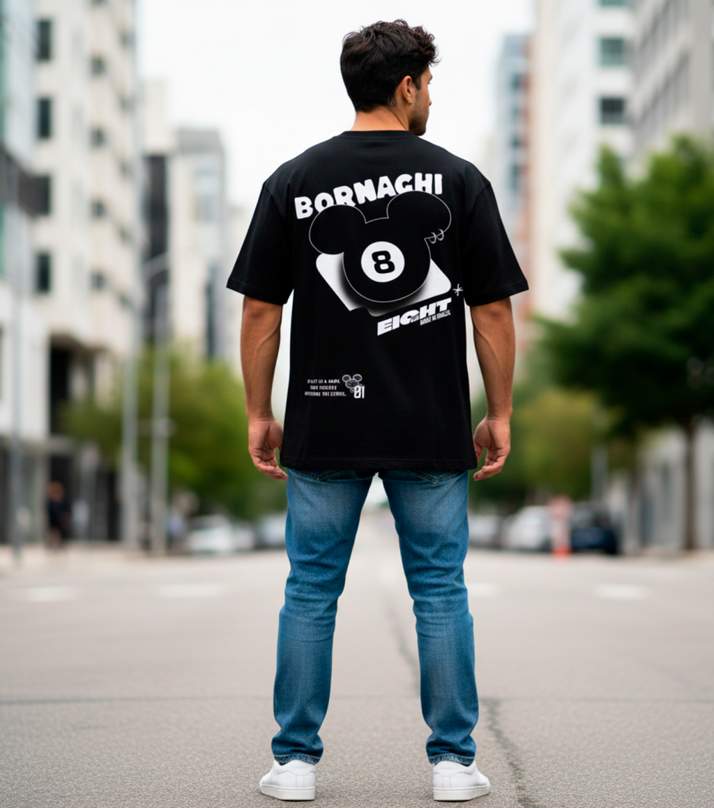 Camiseta Oversized Black Eight Mouse