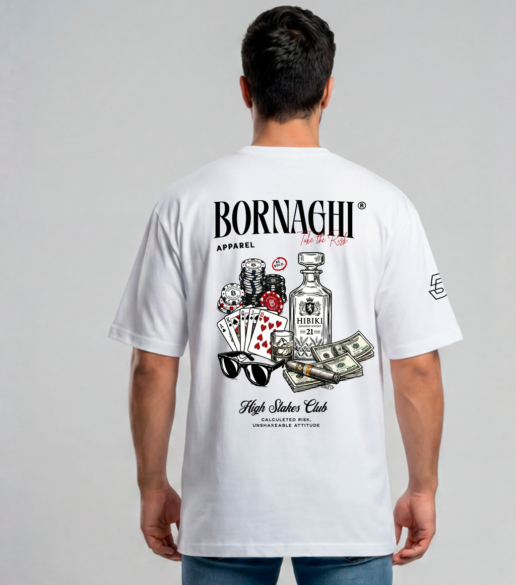 Camiseta Oversized White High Stakes