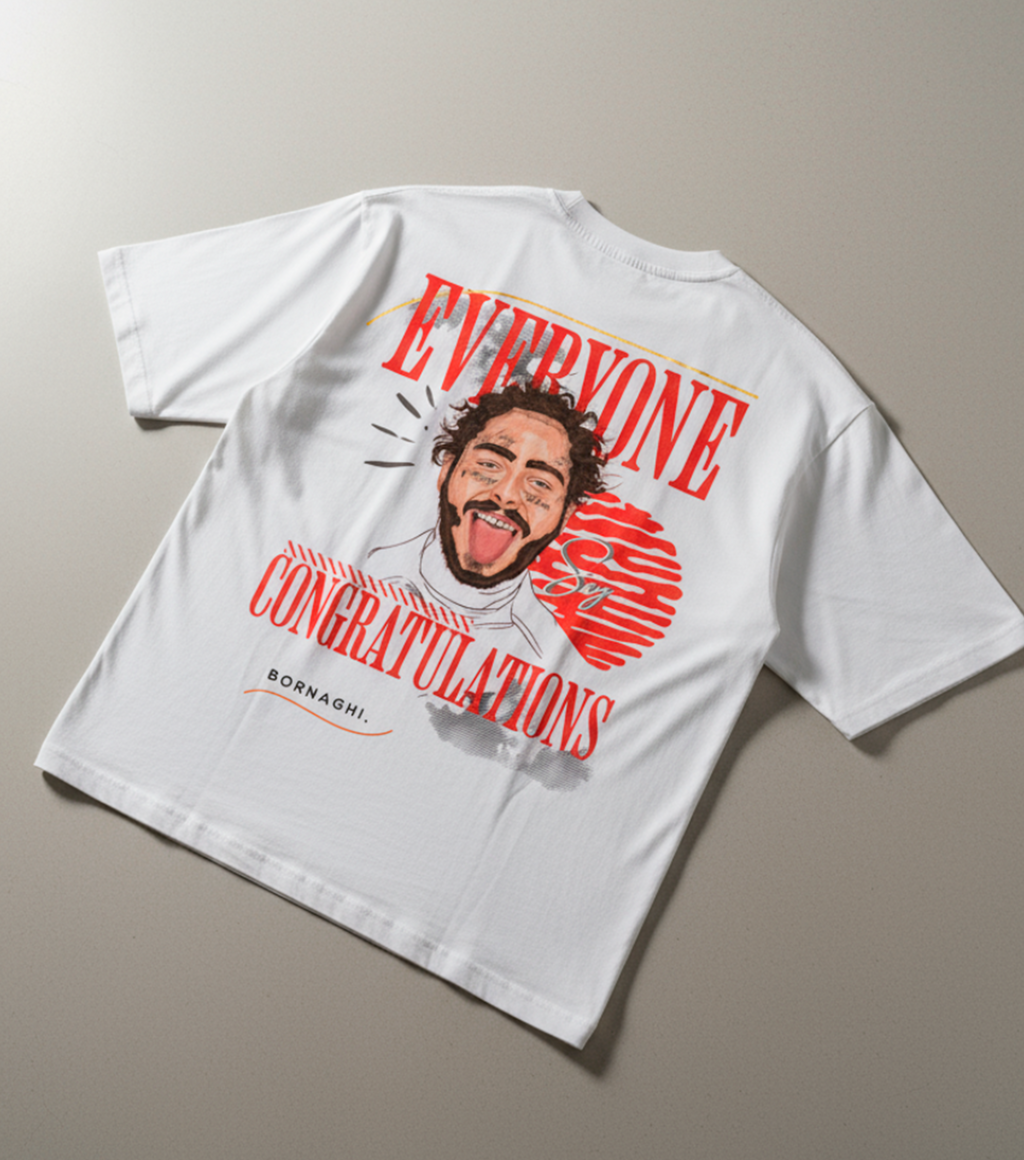 Camiseta Oversized Congratulations White