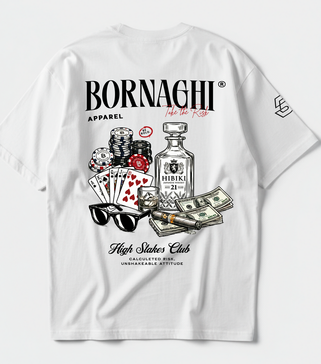 Camiseta Oversized White High Stakes
