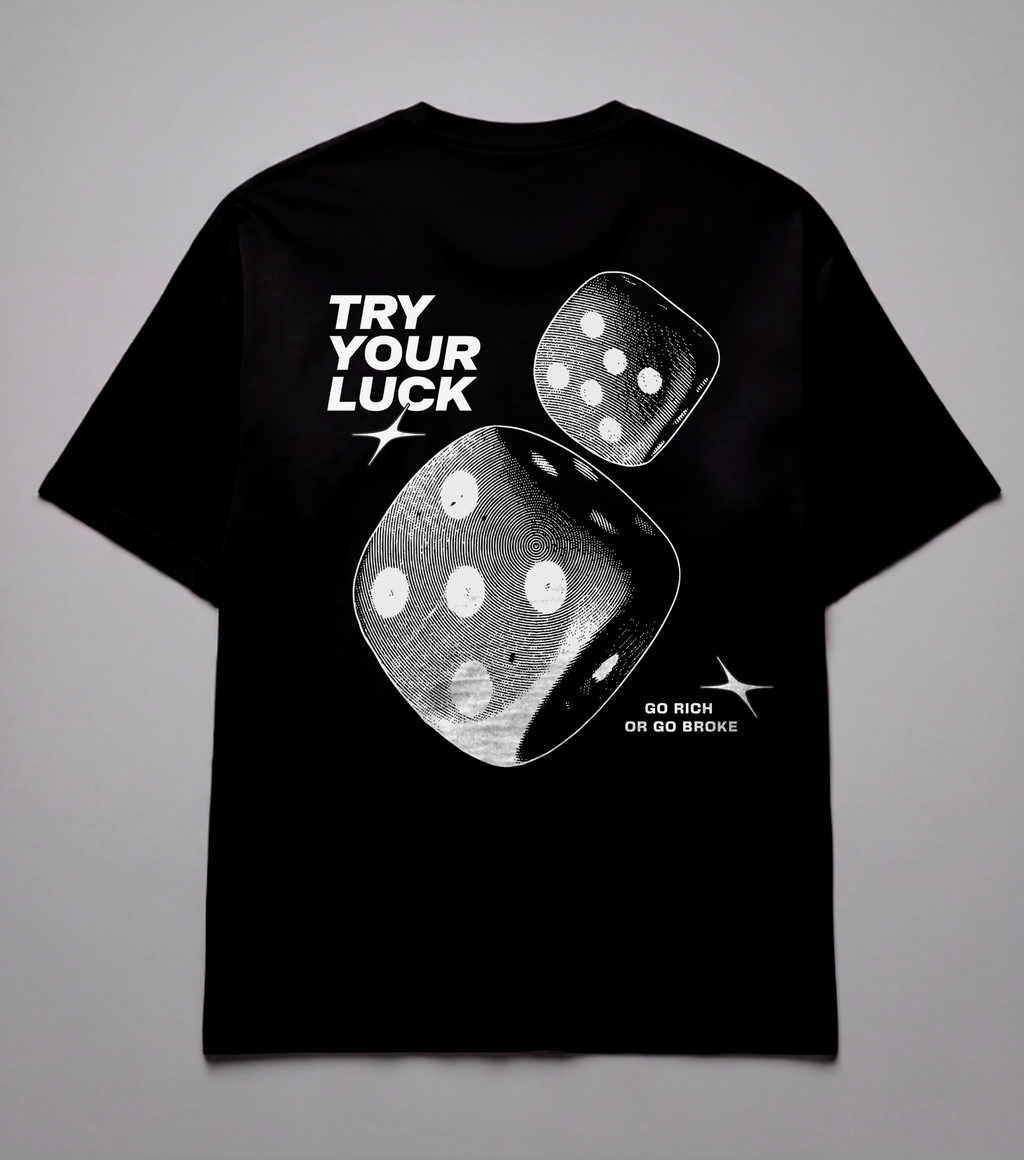 Camiseta Oversized Black Try Your Lucky
